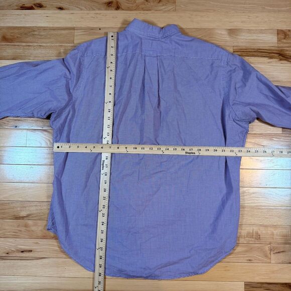 Polo Ralph Lauren Mens Long Sleeve Button Down Shirt 16.5 34/35 Purple Plaid - Picture 5 of 6